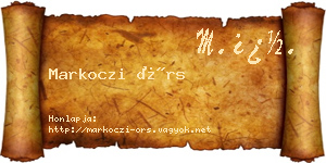Markoczi Örs névjegykártya